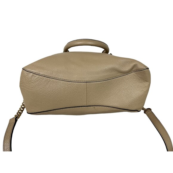 Michael Kors Satchel Handbag w Crossbody Chain Strap  Light Tan Leather - Picture 11 of 16